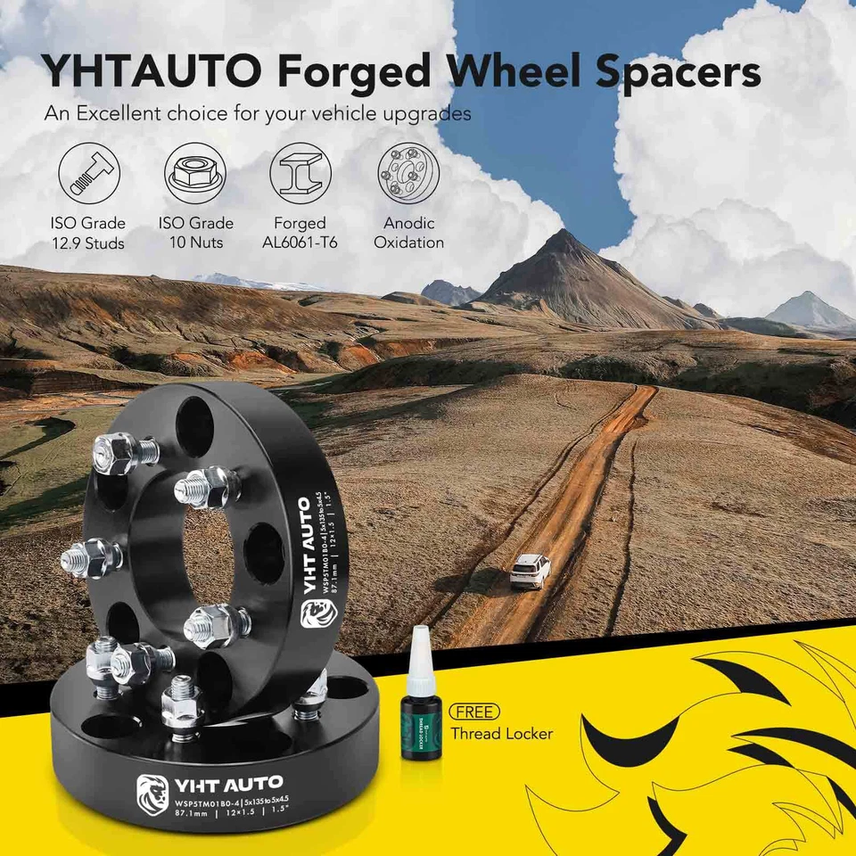 Adaptador de rueda 4 piezas 5x135 a 5x4,5" tacos M12x1,5 87,1 mm para Ford Lincoln Foto 2 de 4