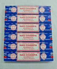 Original Blue Box Satya Nag Champa Incense Sticks: Lot of 6 x 15 Gram Boxes = 90