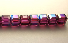 Swarovski Crystal Cubes 6mm 288 pcs Fuchsia AB 5601