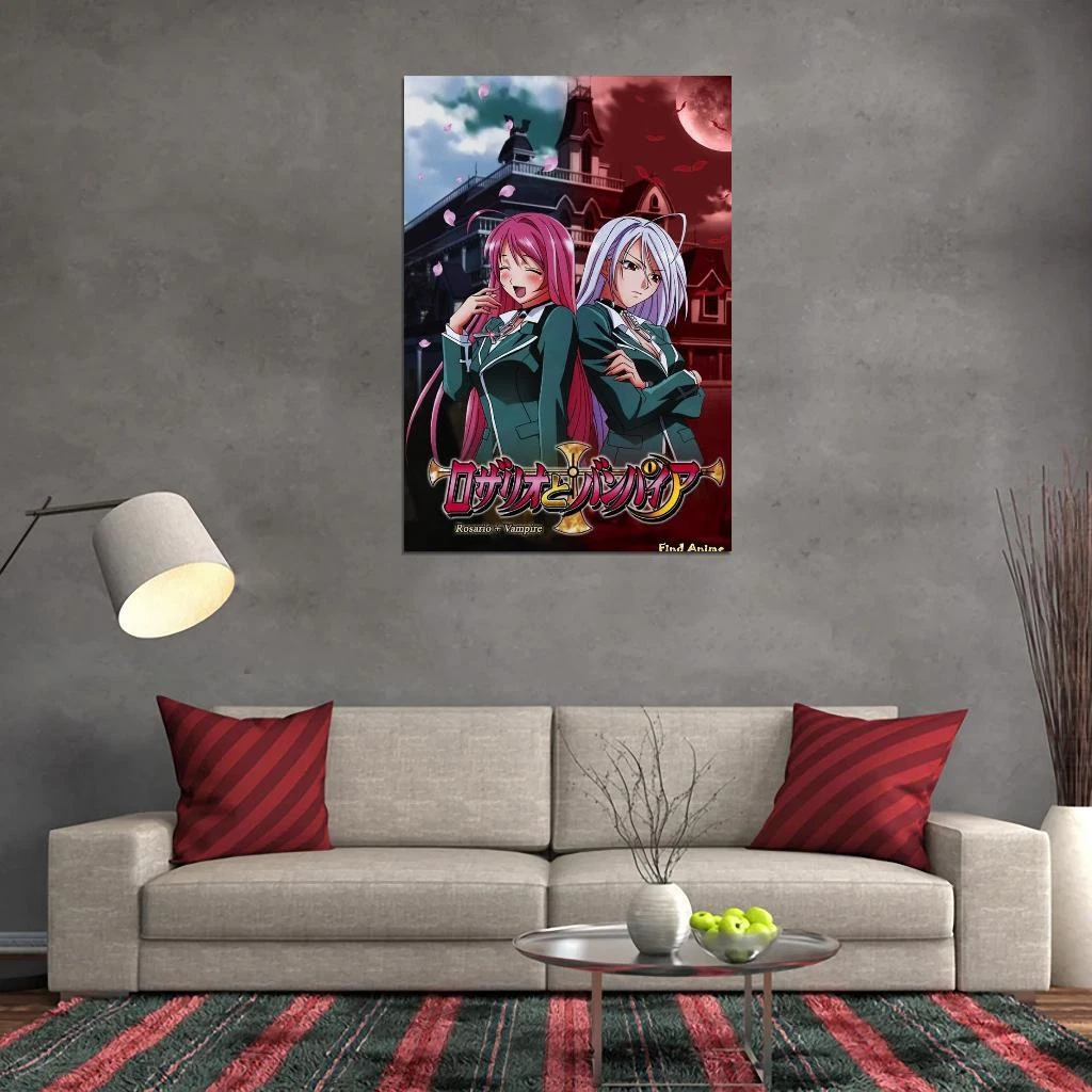 Anime Rosario + Vampire Wallpaper (6) Canvas Poster Wall Art Decor  Paintings for Living Room Bedroom Decoration Unframed:60x90cm : :  Home & Kitchen