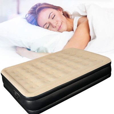 Doppel Hoch Aufblasbar Luftbett Matratze Elektrische Pumpe Gästebett Campingbett