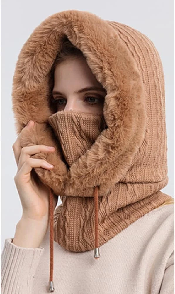 Thermal Fleece Balaclava Scarf Ski Face Mask Neck Warmer Snood Hood Winter Hat