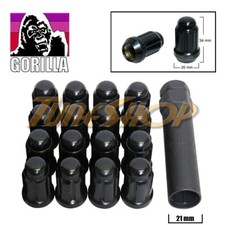 16 Gorilla Spline Tuner Lock Lug Nut 12x1.25 1.25 Acorn Wheel Rim Black Close S