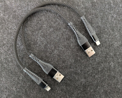 2x Ladekabel Datenkabel USB-A auf 8-pin 20cm kurz schwarz für  iPhone iPod iPad