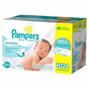 1024 ct. Pampers Sensitive Baby Wipes