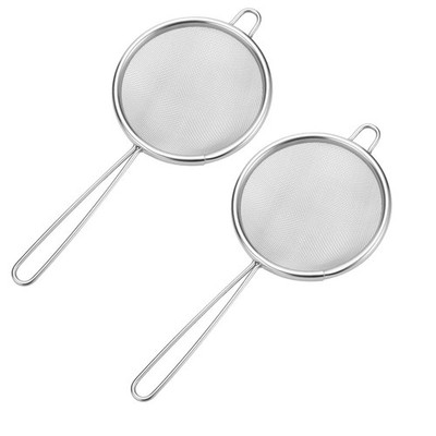 MEDILOE 2 Stück 304 Edelstahl Teesieb (8 cm + 8 cm) Größe Silber 