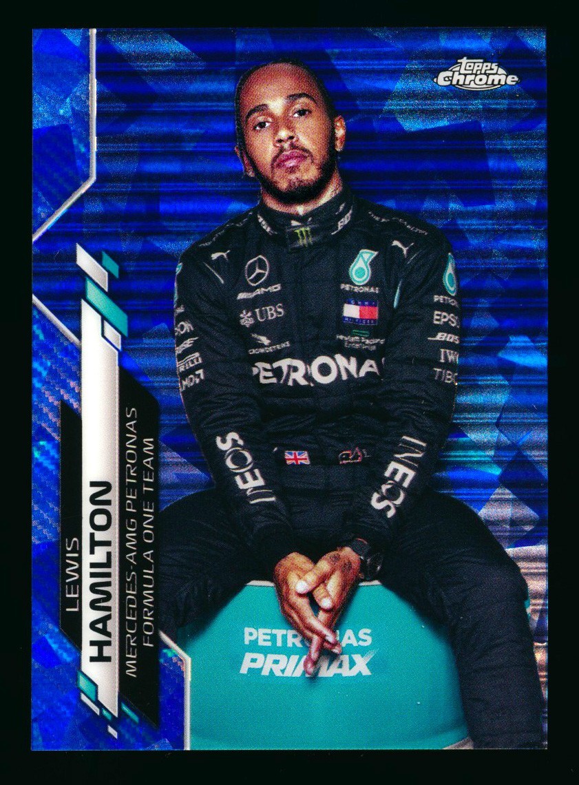 2020 TOPPS CHROME SAPPHIRE F1 #1 LEWIS HAMILTON RC REFRACTOR IMAGE VARIATION SP!