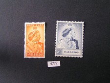 Barbados 1948 Royal Wedding Set (2) MVLH Stamps C$37