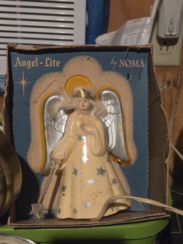 NOMA Angel-Lite Wall Mounted Angel Light, White Plastic, Orange, Corded Switch