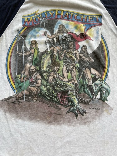 Vtg 1982 Molly Hatchet Take No Prisoners Concert T Shirt M Raglan Boris Vallejo - Picture 4 of 13