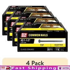 Common Nails 267pcs Framing Fasteners Steel Shank Round Head Diamond Point New