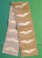 US Army Air Force WW2, Lot of 12 UNCUT, Pilot's Wings on Khaki Patches