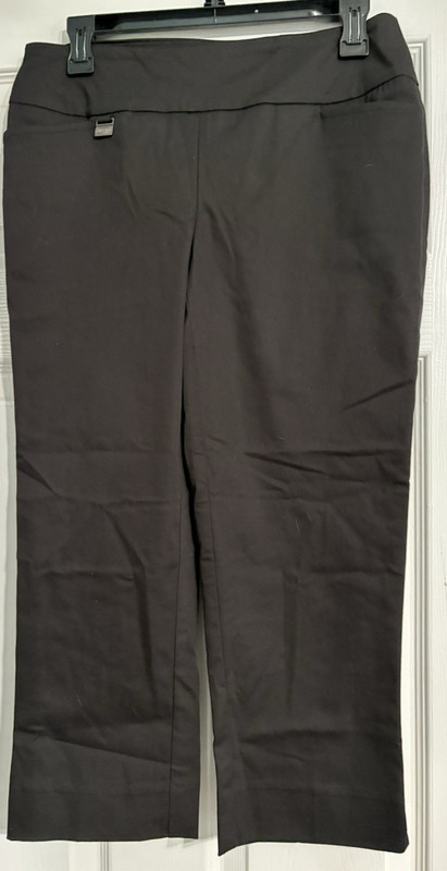 Womens Pants-LISETTE L MONTREAL-black cotton stretch pull on straight ankle-14
