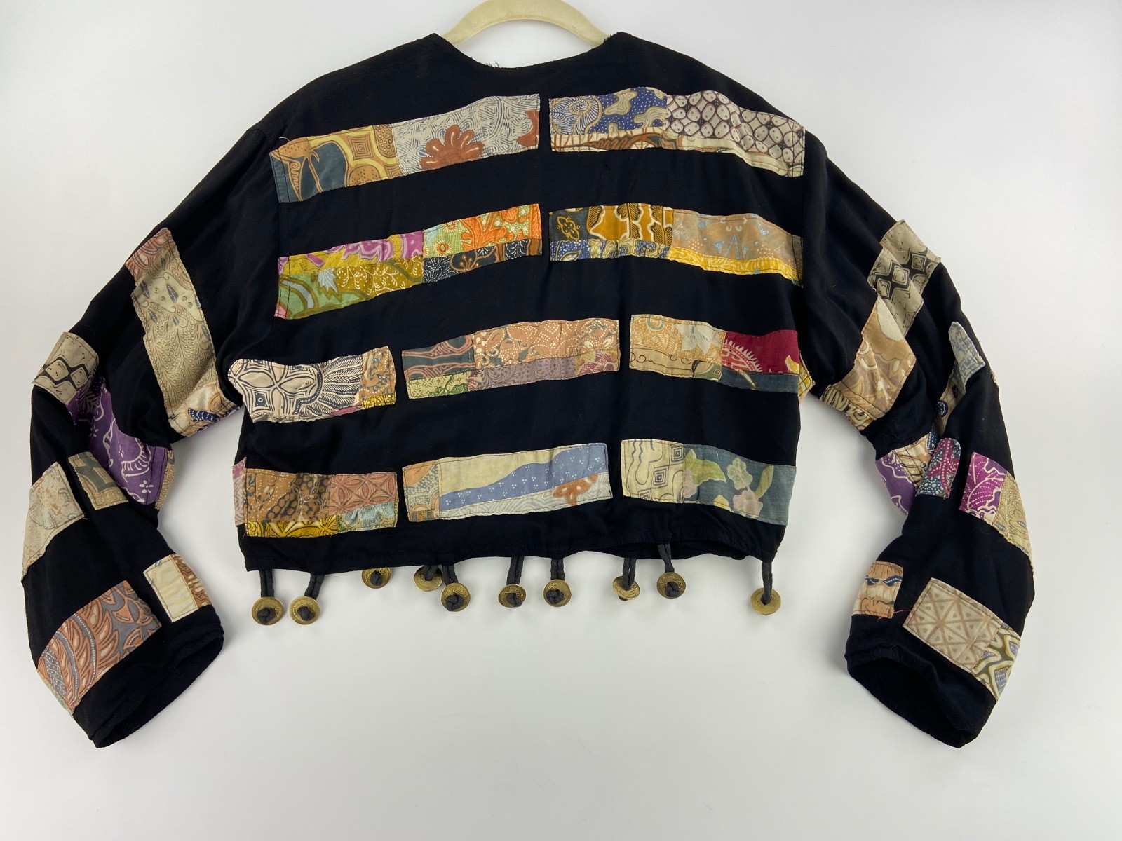 VTG 1980s CACHE Patchwork Cropped Jacket SZ  S Go… - image 11