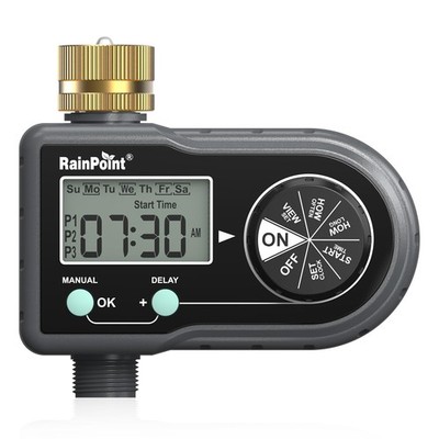 RAINPOINT Sprinkler Timer with 3 Individual Programs, Brass Inlet Water Timer...