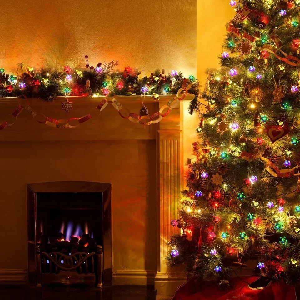 Solar Powered Lights String Solar Flower Lights for Christmas Tree Patio Garden - Image 2 of 4