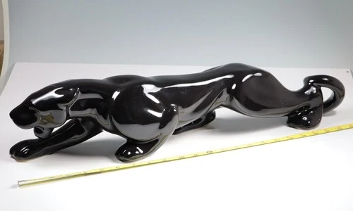 Large vintage Haeger Pottery Black Panther 23" Nice!