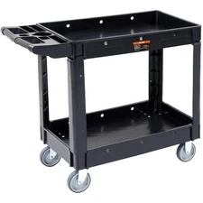 VEVOR Utility Service Cart Rolling Cart 2 Shelf 550LBS with 360° Swivel Wheels