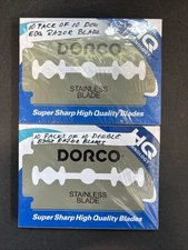 LOT 2 Dorco Blue Double Edge Stainless Razor Blades | ST300 | 100 Blades