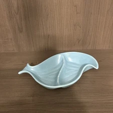 California USA Pottery Ashtray 1950’s Turquoise Partridge Shape Design 9 1/2"