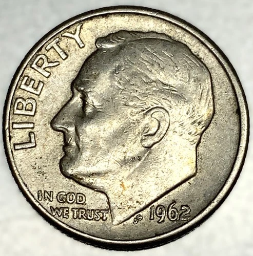 1962-D Roosevelt Dime - Circulated Condition - 90% Silver - US Coin - 3070