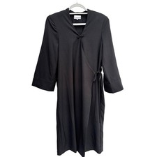 GANNI Black Wrap Dress, Shift, Long Sleeve, Sz 38 (US 6)