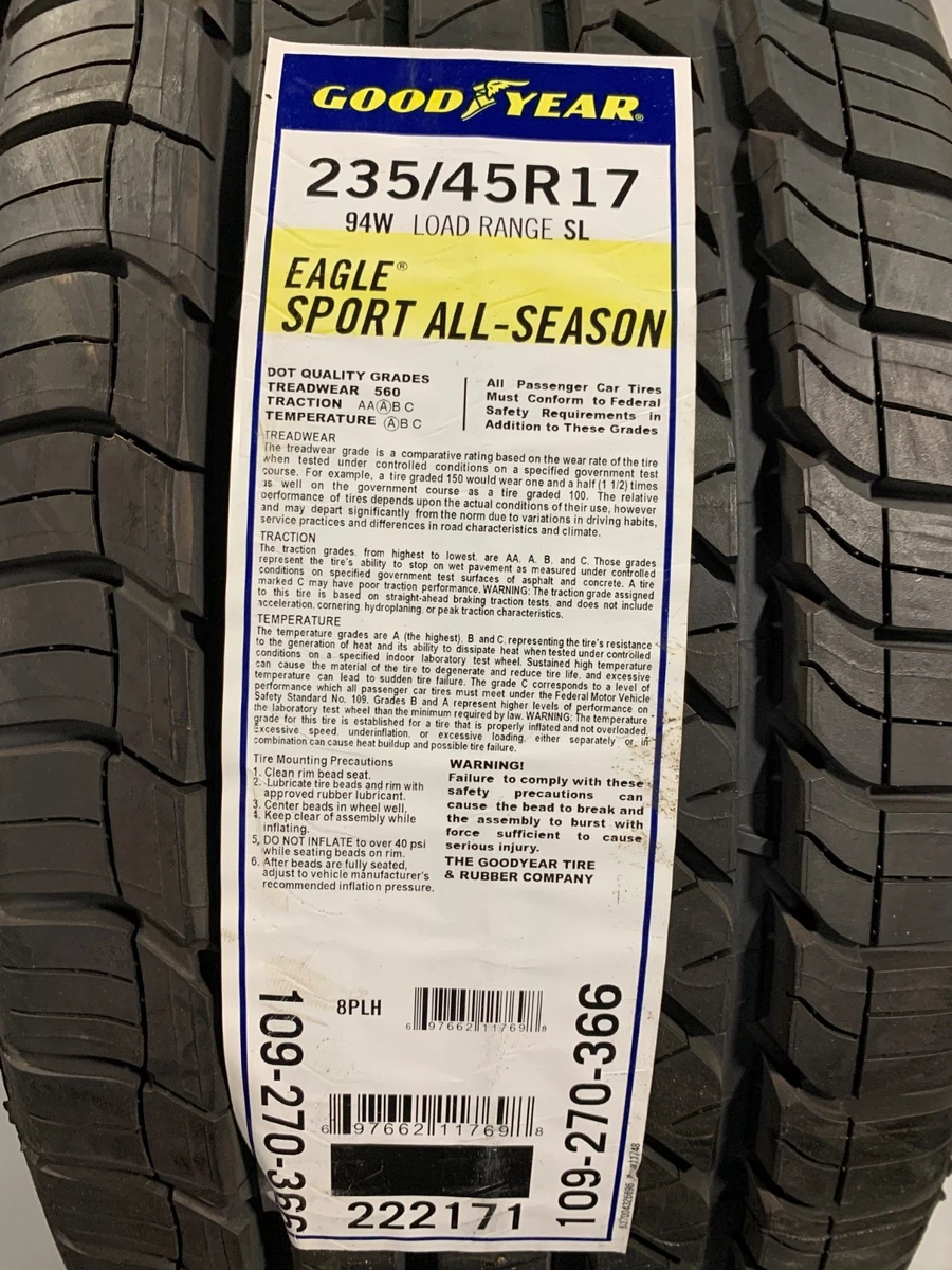 Goodyear 235/45/17 All Season Tires for sale | eBay