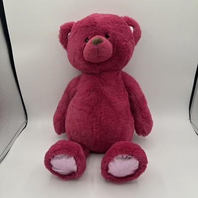 Russ Hot Pink Berry Sparkle Teddy Bear 20'' Plush Jazwares Magenta Purple Used