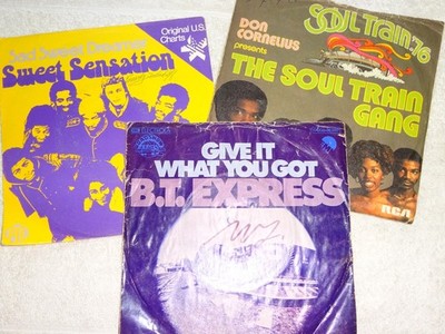 3 x Single: The Soul Train Gang / B.T. Express / Sweet Sensation, 70er, Disco