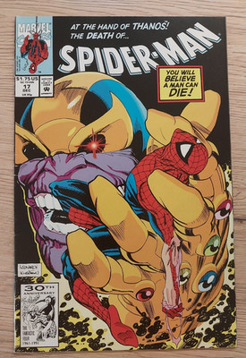Spider-Man #17 Marvel Comic 1991 Thanos Infinity Gauntlet  B4P3