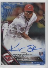 2016 Topps Chrome Rookie Blue Refractor 55/150 Keyvius Sampson #RA-KSA Auto t6r