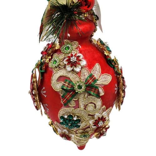 Mark Roberts Navidad 2024 Joya del Rey Elegante Adorno Acabado 8" Rojo Esmerilado - Imagen 7 de 24