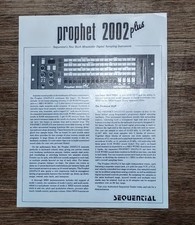 RARE Sequential PROPHET 2002 2000 12bit ANALOG FILTER SAMPLER Brochure Catalog