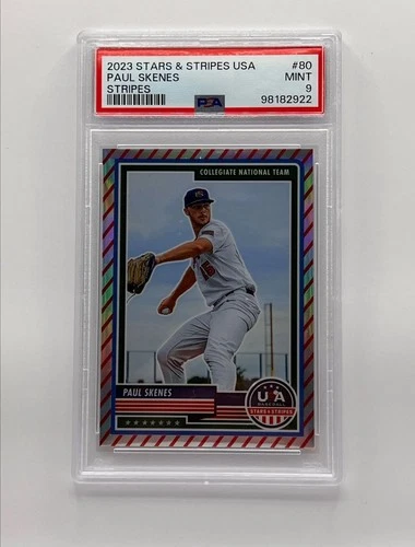 2023 Panini USA Baseball Stars & Stripes - Paul Skenes #80 Stripes Prizm (RC)