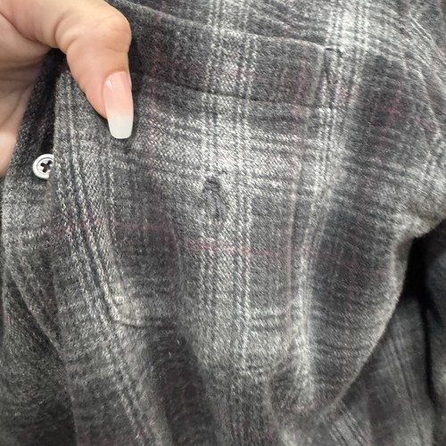Polo Ralph Lauren Flanellhemd Herren L grau kariert mittelschwer weich 100% Baumwolle - Bild 2 von 6