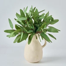 15 Pcs Faux Eucalyptus Stems – Real Touch Artificial Greenery with Seeded and...