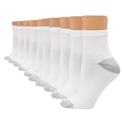 Hanes womens 10-pair Value Pack Ankle athletic socks White 5 9 US..