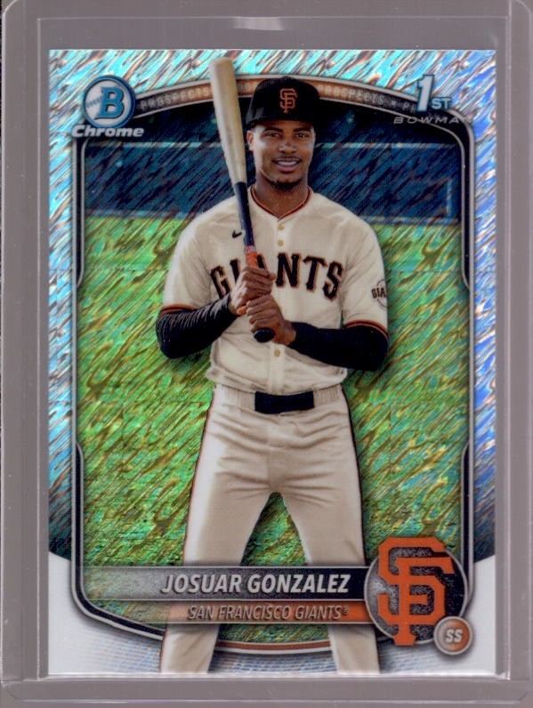 JOSUAR GONZALEZ 2025 Bowman Chrome 1st #BCP-153 Shimmer Refractor Rookie RC