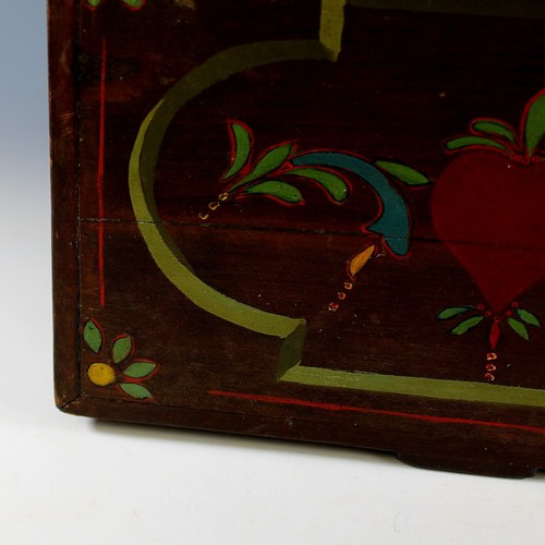 Antique Folk Art American Hand Painted Wood Document Jewelry Desk Box - Picture 5 of 11
