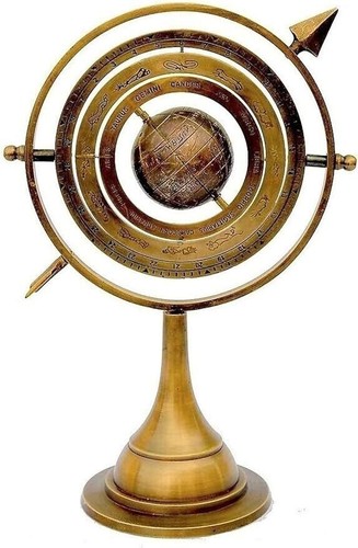 11" Antique Brass Armillary Sphere with Sundial Arrow Nautical Maritime Astrolab - 第 1/5 張圖片