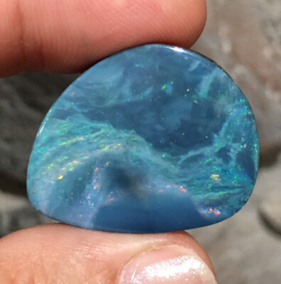 42.6ct 29.6x24.5x6mm Ocean Blue Australian Doublet Opal Cabochon Colectors Stone