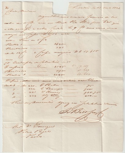 1820/41 VERPACKUNG & 2 GANZE BRIEFE LONDON NACH FRANKREICH VERSCHIEDENE PORTOKOSTEN FBO PMKS - Bild 3 von 3