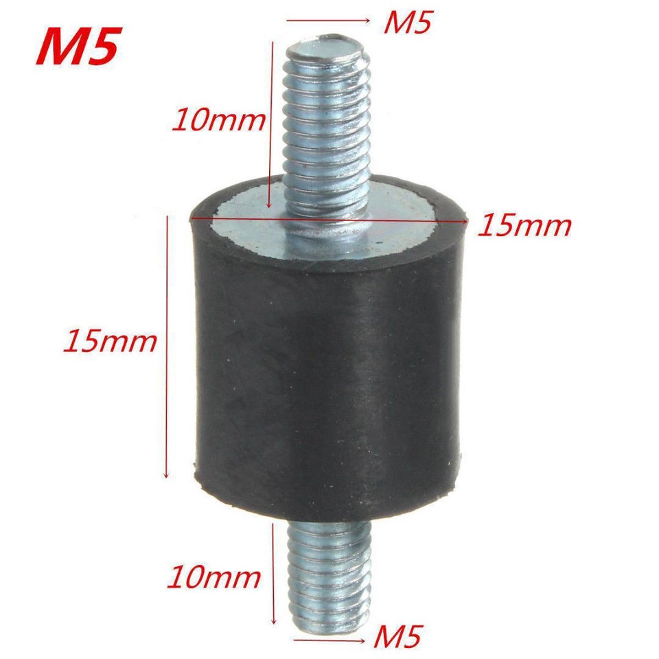 8 Stuks M3 M5 M6 Rubberen Steunen – Anti-vibratie Silentblokken – Voor Motor, Compressor, Waterpomp & Audio – Trillingsdemping & Geluidsisolatie – Zwart & Zilver