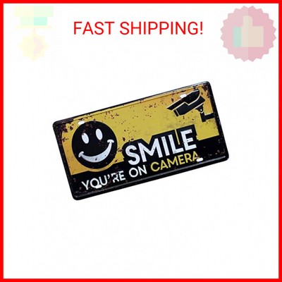 Smile You're on Camera Business Store Video Surveillance Sign Retro Tin Poster 1