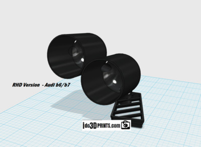 RHD -  Audi A4 B6/B7 model A4/S4/RS4 Dual defroster vent gauge pod - 52mm Video 