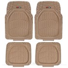Beige Deep Dish All Weather HD Rubber Mats Pack, 5pc Floor Liners Cargo Mat