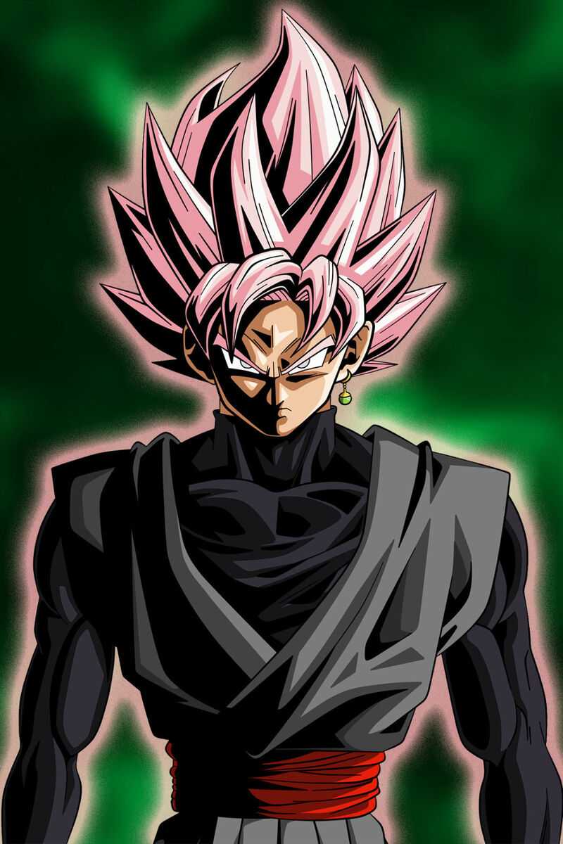 Dragon Ball Super Poster Goku Black SuperSJ Rose 12inx18in Free