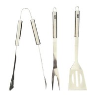 3Er Set Grillbesteck Rostfreier Edelstahl Zange, Wender, Gabel, GrillzubehöR