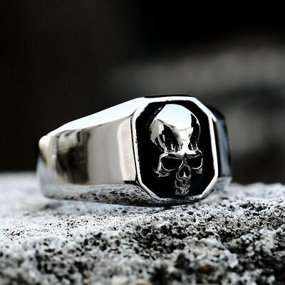 Men's Retro Gold Skull Signet Ring Stainless Steel Biker Men's Retro Gold Skull Signet Ring Stainless Steel Biker