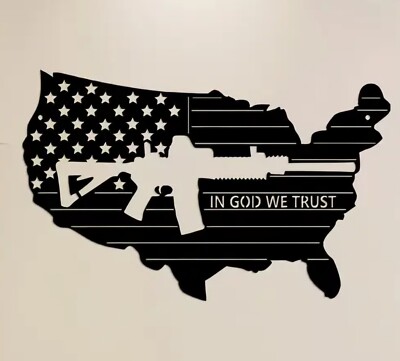 In GOD WE TRUST patriotic American Metal Wall Art VERY THICK  METAL 